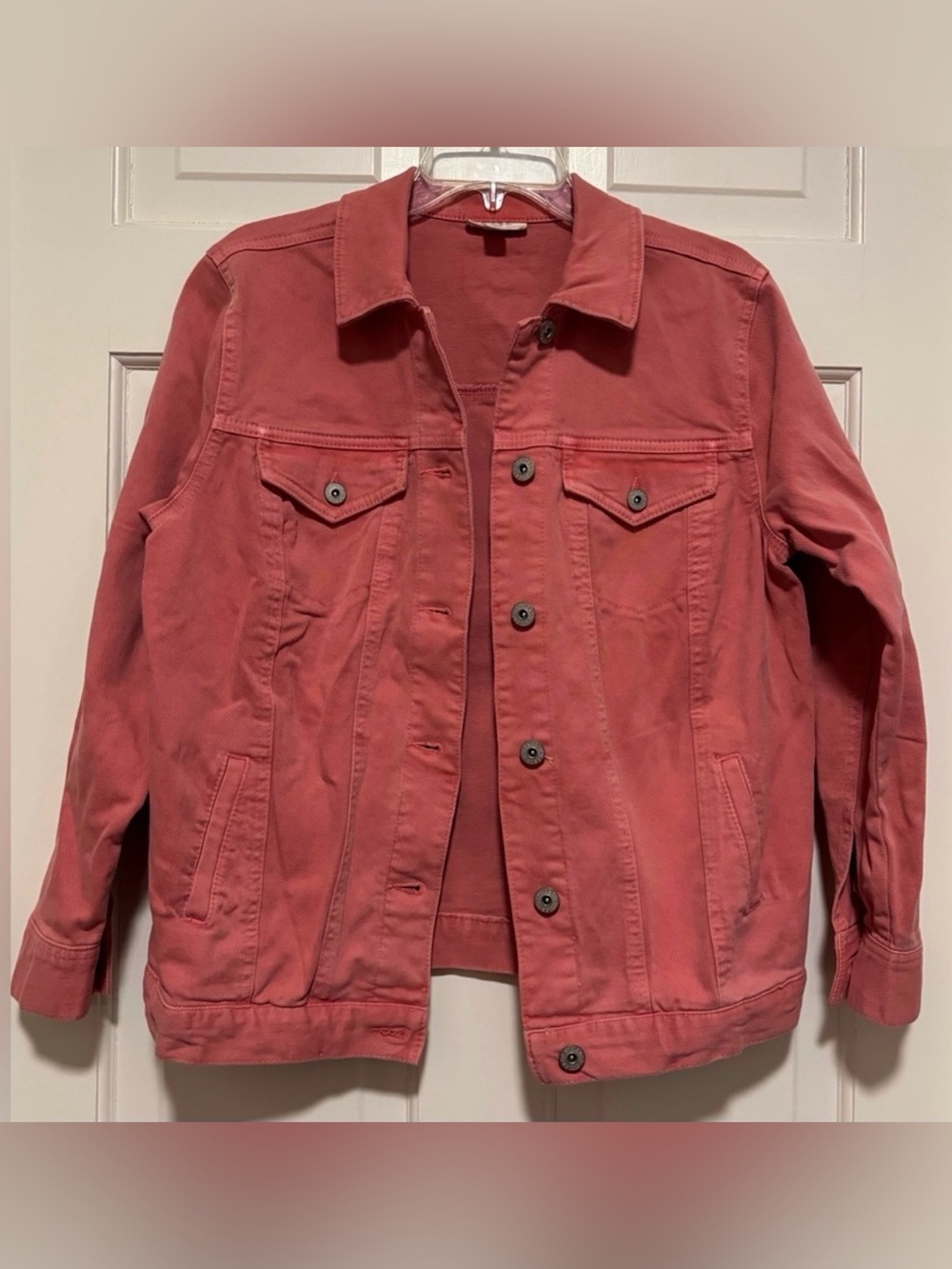 Style & Co.—Denim Jacket, S, Coral/Salmon/Pink, Classic Cut, Button Down Front